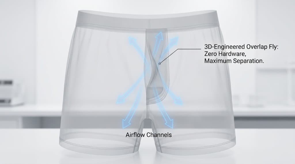 Wellness Boxer airflow channels and 3D-engineered overlap fly
