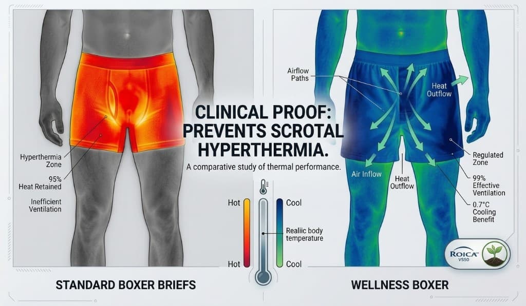 Thermal comparison: standard boxer briefs vs. Wellness Boxer